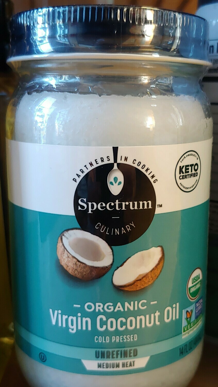 oil, coconut, virgin, unrefined, organic; 14oz; Spectrum oil, coconut, virgin, unrefined, organic; 14oz; Spectrum