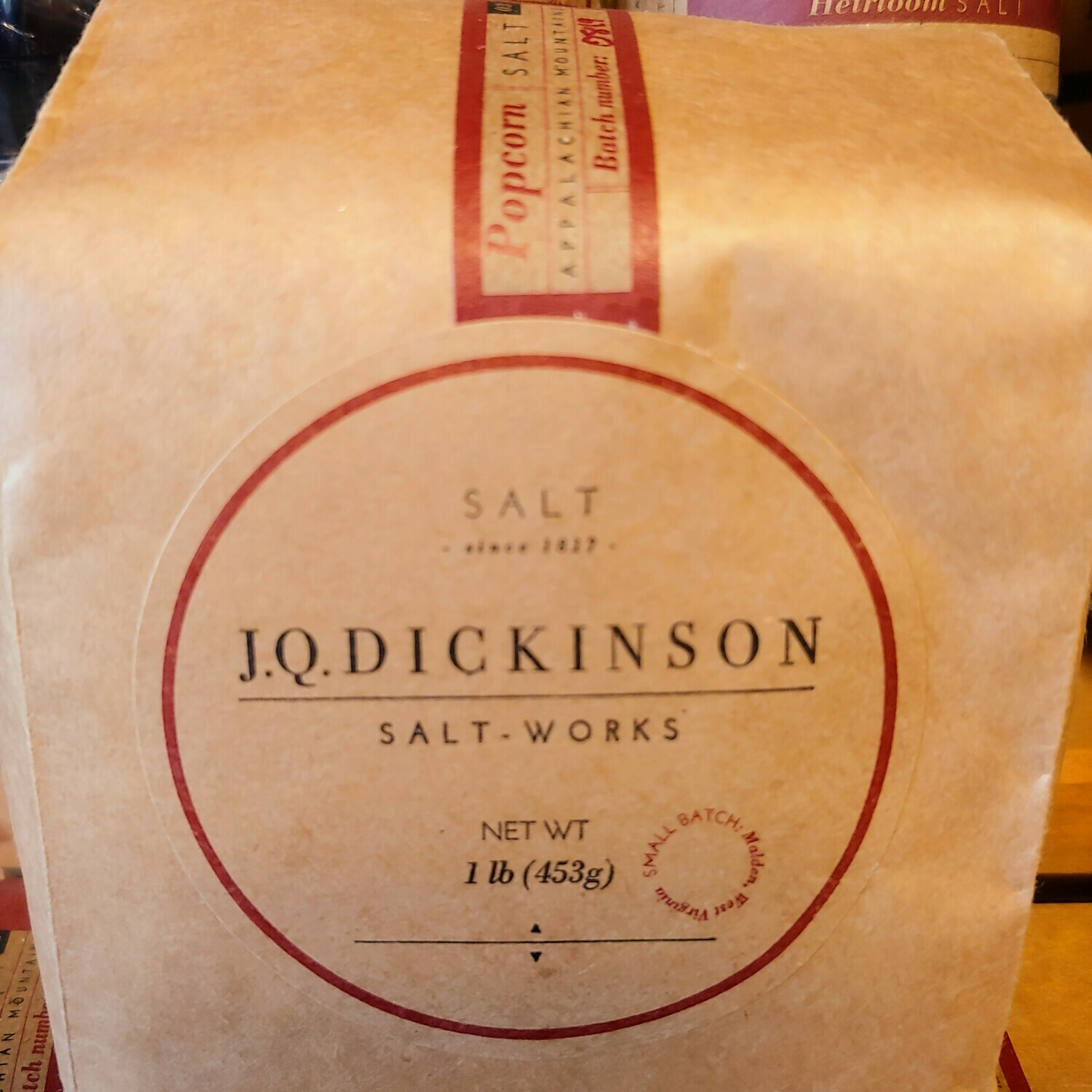 salt, popcorn, bag; 1 pound; each; JQ Dickenson salt, popcorn, bag; 1 pound; each; JQ Dickenson