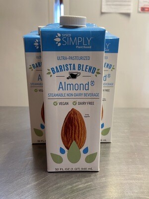 almond milk, barista blend; 32 oz; Sysco Plant Based