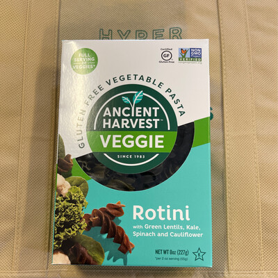 pasta; organic veggie; gluten free;8 oz; Ancient Harvest