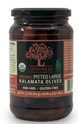 olives, pitted kalamata, organic; 13 oz; Liokreas