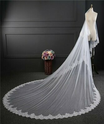Veil Cathedral 157 inches [4M] long 1 Tier edging Ivory