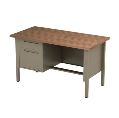 Escritorio metálico arena un pedestal izquierdo 152 cm