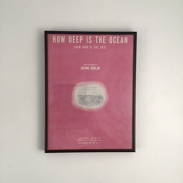 “How Deep Is The Ocean” Framed Song Sheet Cover “How Deep Is The Ocean” Framed Song Sheet Cover