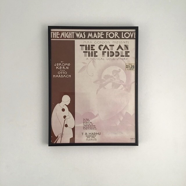 “The Night Was Made for Love” Framed Song Sheet Cover “The Night Was Made for Love” Framed Song Sheet Cover