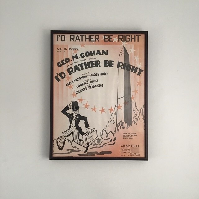 “I’d Rather Be Right” Framed Song Sheet Cover “I’d Rather Be Right” Framed Song Sheet Cover