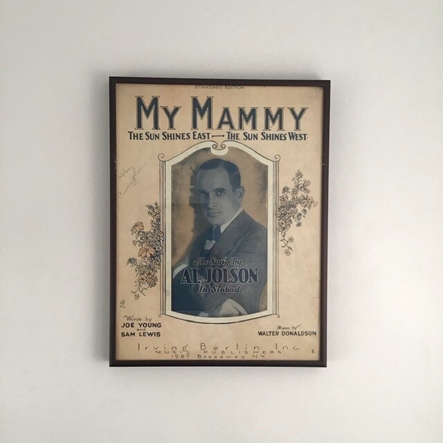 “My Mammy” Framed Song Sheet Cover “My Mammy” Framed Song Sheet Cover
