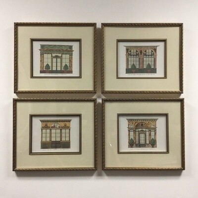 Set of Four Prints of French Boutique Facades Set of Four Prints of French Boutique Facades
