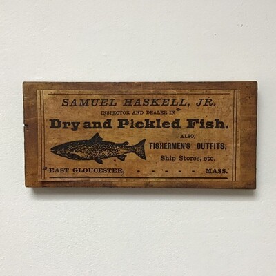 Samuel Haskell Jr Dry And Pickled Fish Mounted Label