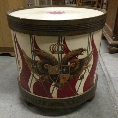Drum shaped Hand Painted Side Table