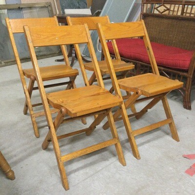 Set of 4 Hardwood Folding Chairs from Middlebury College
