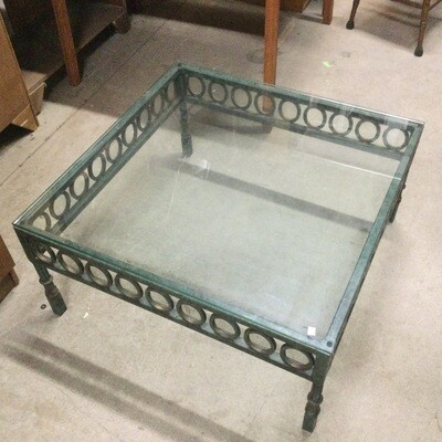Wrought Iron Base/ Glass Top Coffee Table