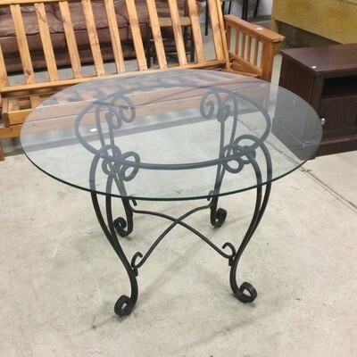 Glass-Top Round Bistro Table