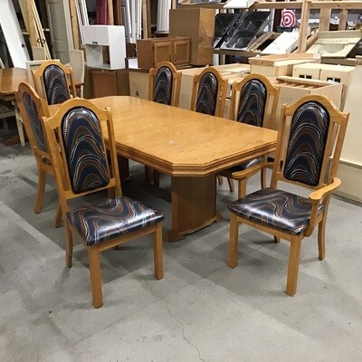 Dining Room Table & Seven Chairs Set