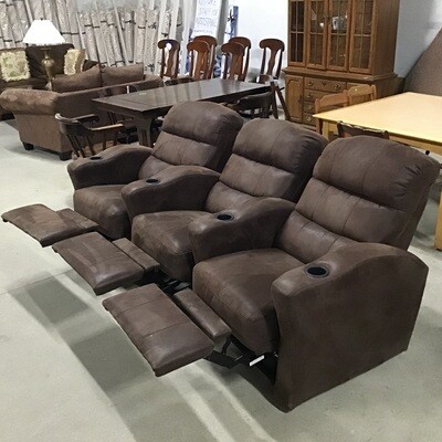 Theater-Style Three Seater Reclining Couch