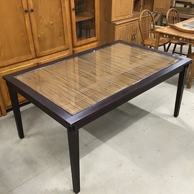 Glass-Insert Top Dining Room/Kitchen Table