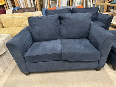 777315 Small Blue 2 Seater Couch