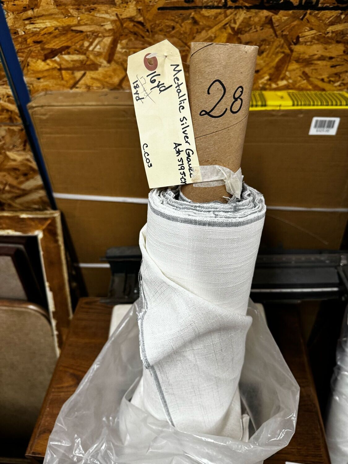 Fabric Type 28	Metallic Silver Gauze	