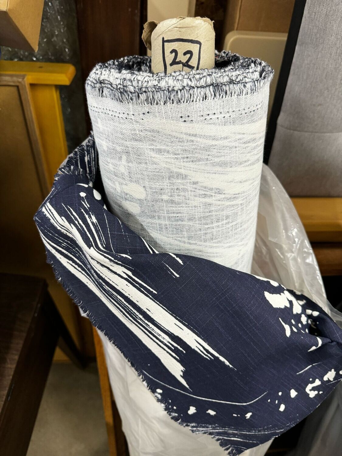 Fabric Type 22	Brushstroke Indigo	 