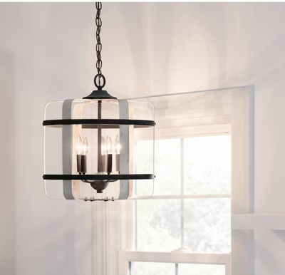 LIGHT 777637=Kichler Gartin 5-Light Weathered Zinc Transitional Drum Hanging Pendant Light