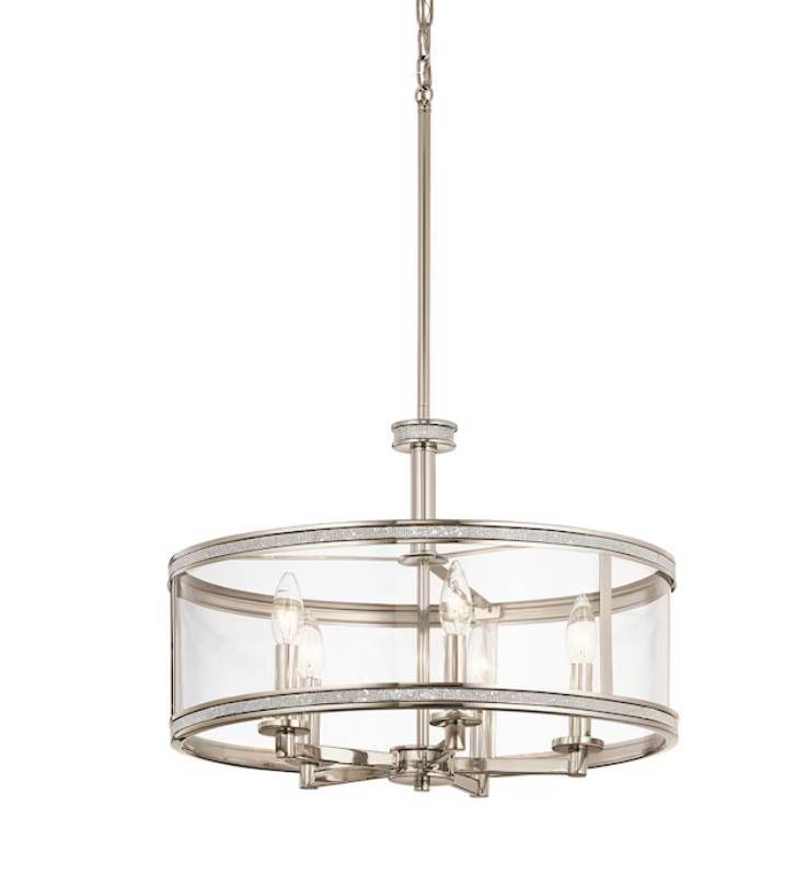 LIGHT 777641-Kichler Angelica Modern Crystal Polished Nickel Lighting ...