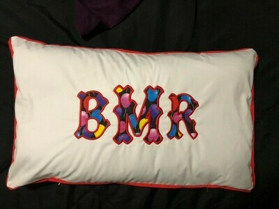 Child's Embroidered Applique Monogram Pillow Cover