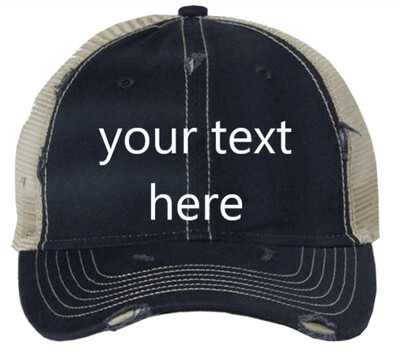 Embroidered Personalized Distressed Cap