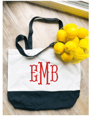 Embroidered Monogrammed Tote Bag