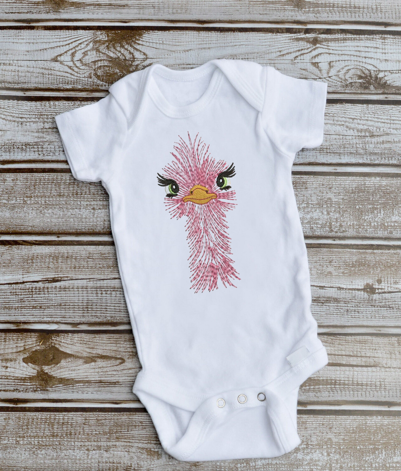 Baby Girl Bodysuit with Female Osterich