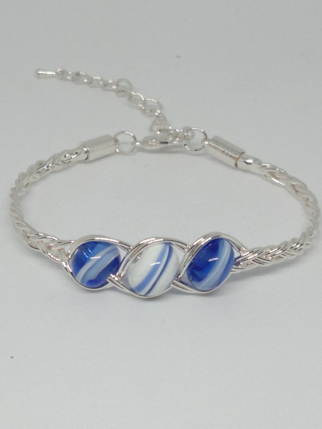 bracelet tressé bleu 2 brins
