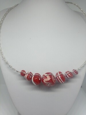 Collier tressé rouge