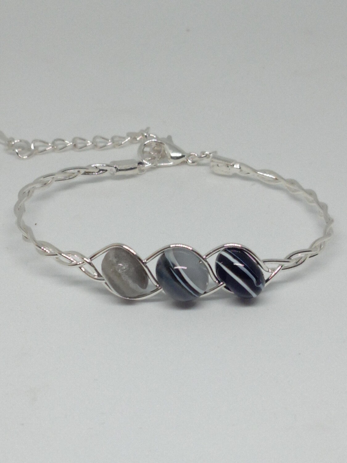 bracelet tressé noir 1 brin