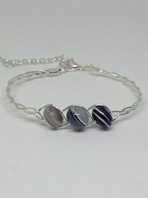bracelet tressé noir 1 brin