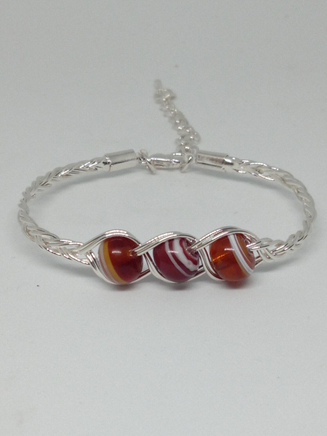 bracelet tressé rouge 2 brins
