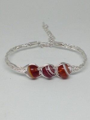 bracelet tressé rouge 2 brins