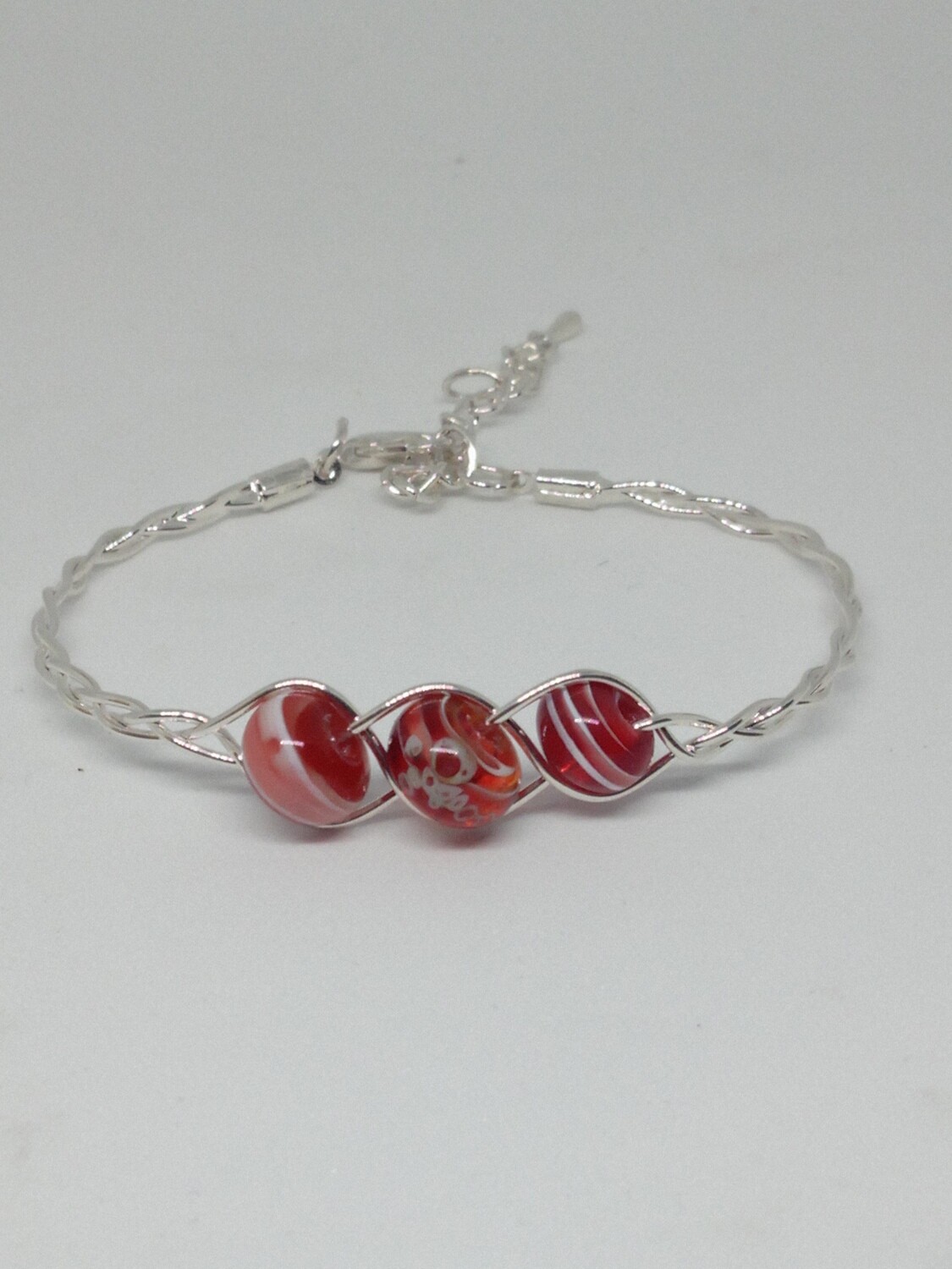 bracelet tressé rouge 1 brin