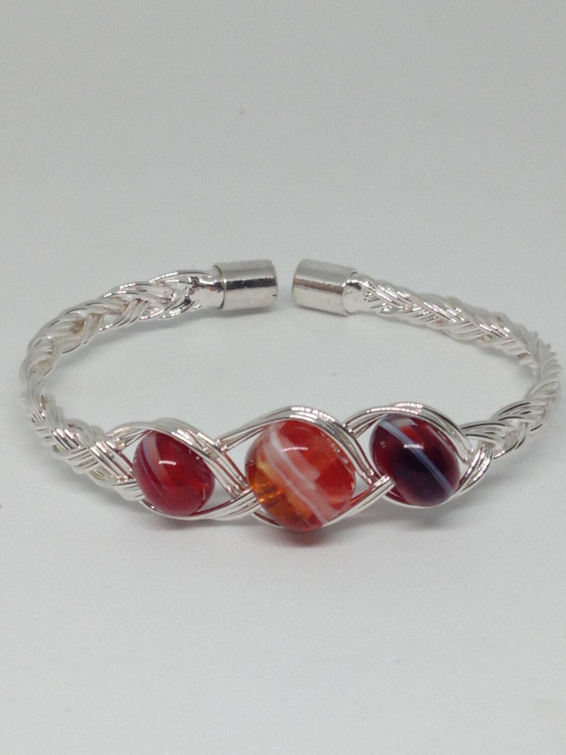 bracelet tressé rouge 3 brins