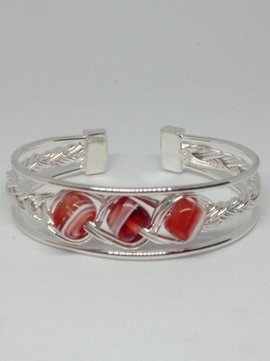 bracelet tressé rouge 5 brins