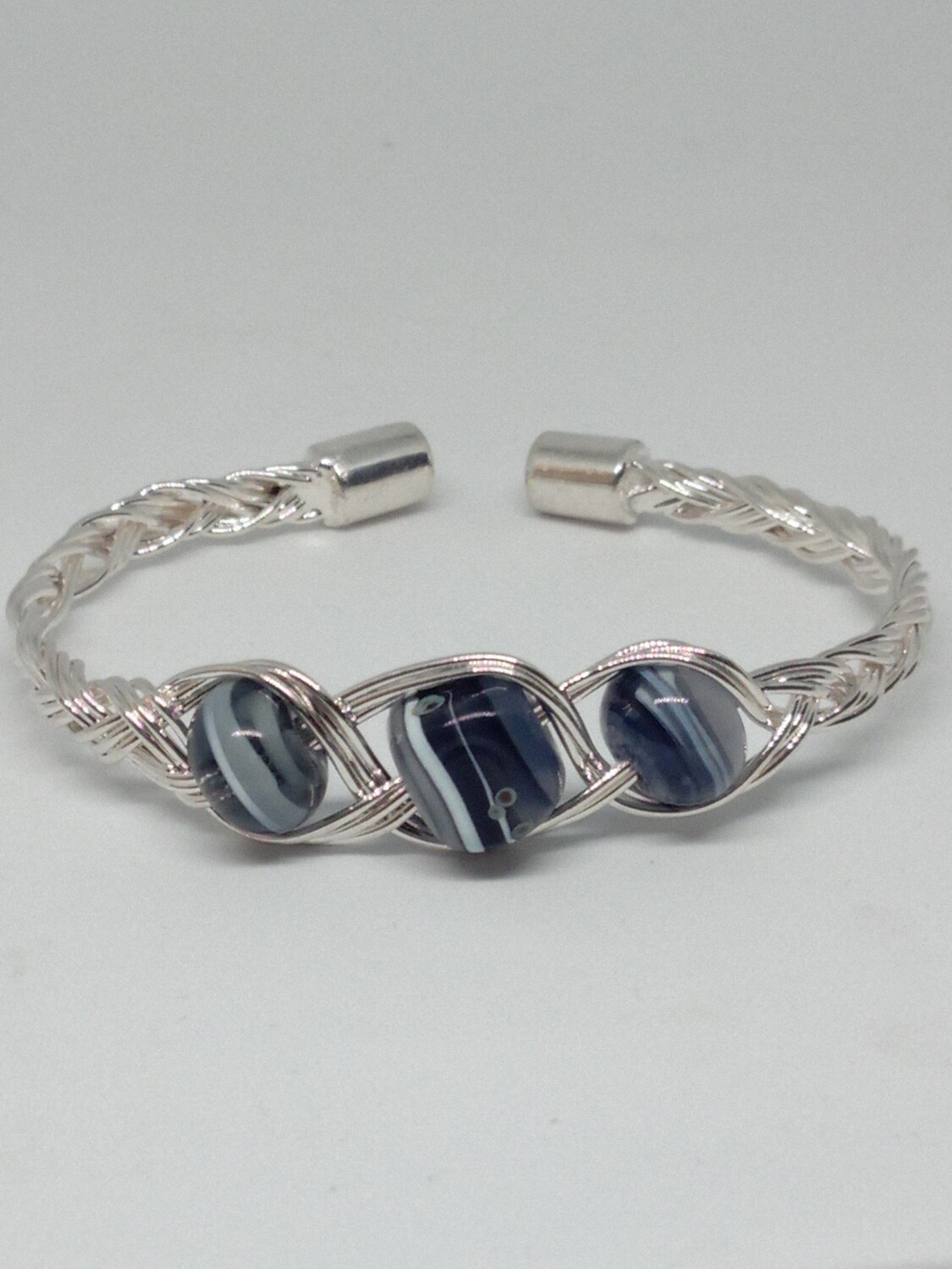 bracelet tressé noir 3 brins