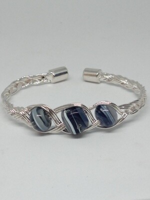bracelet tressé noir 3 brins
