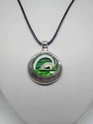 Pendentif rond vert