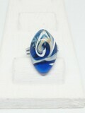 Bague allongée bleue