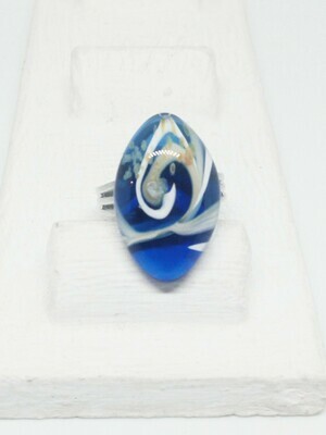 Bague allongée bleue