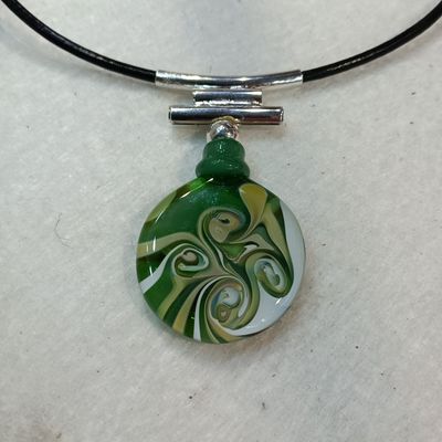 Pendentif pièce unique vert