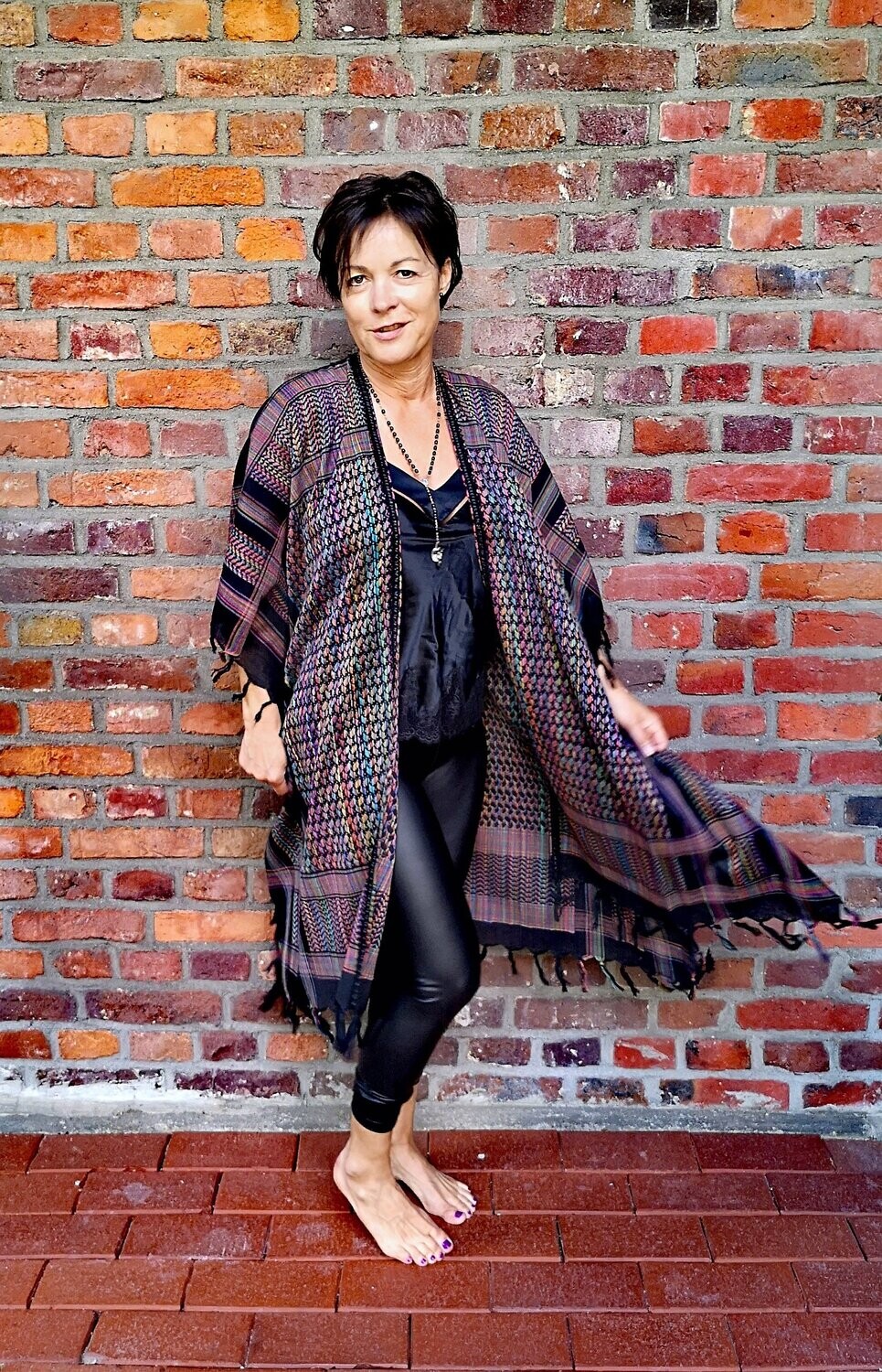 Kimono multicolor schwarz