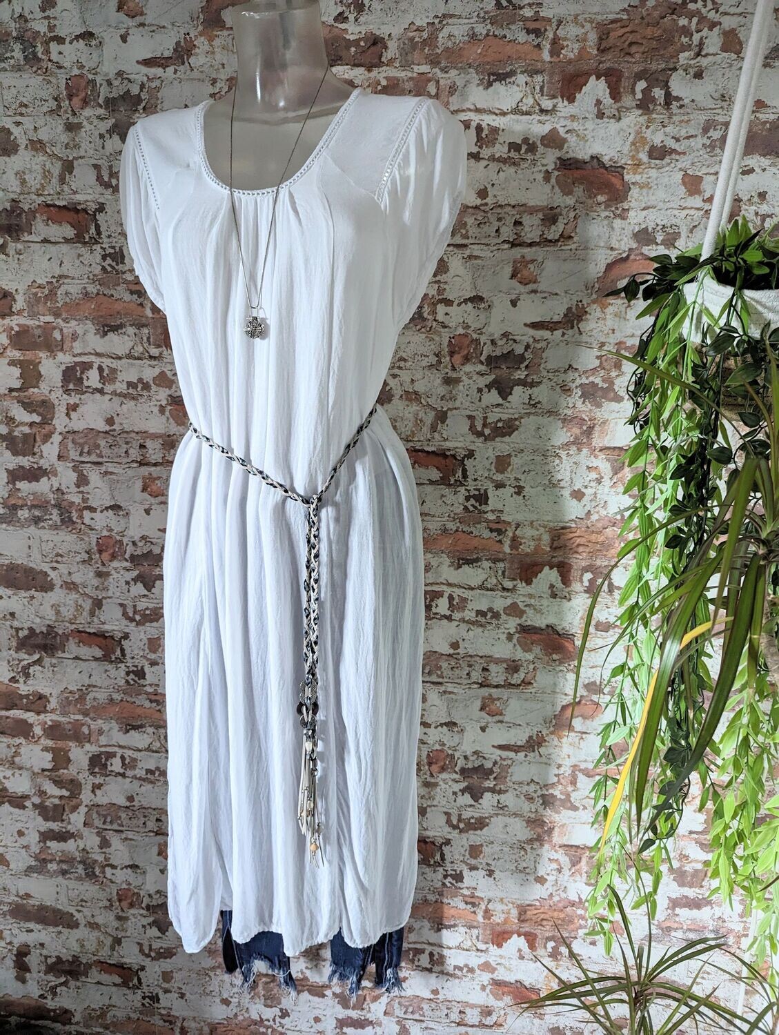 Tunika Shirtkleid weiß