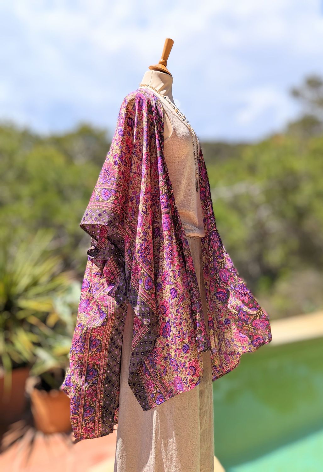 Oversize Kimono lila-pink