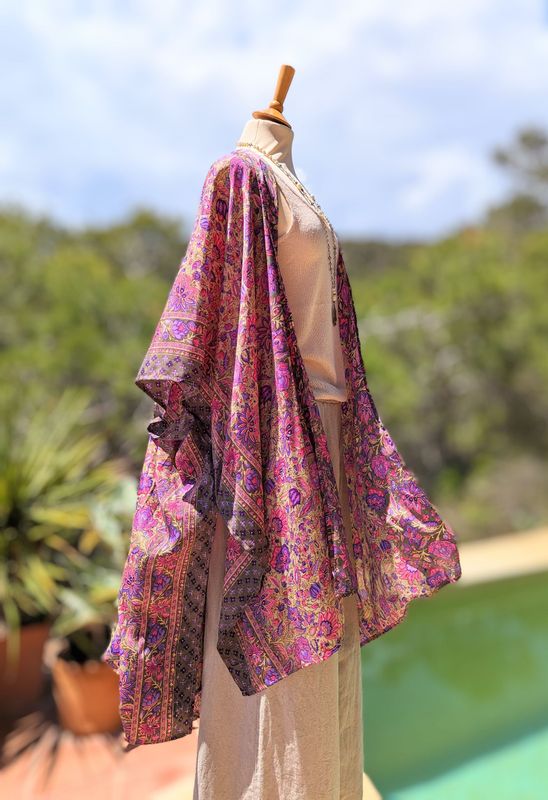 Oversize Kimono lila-pink