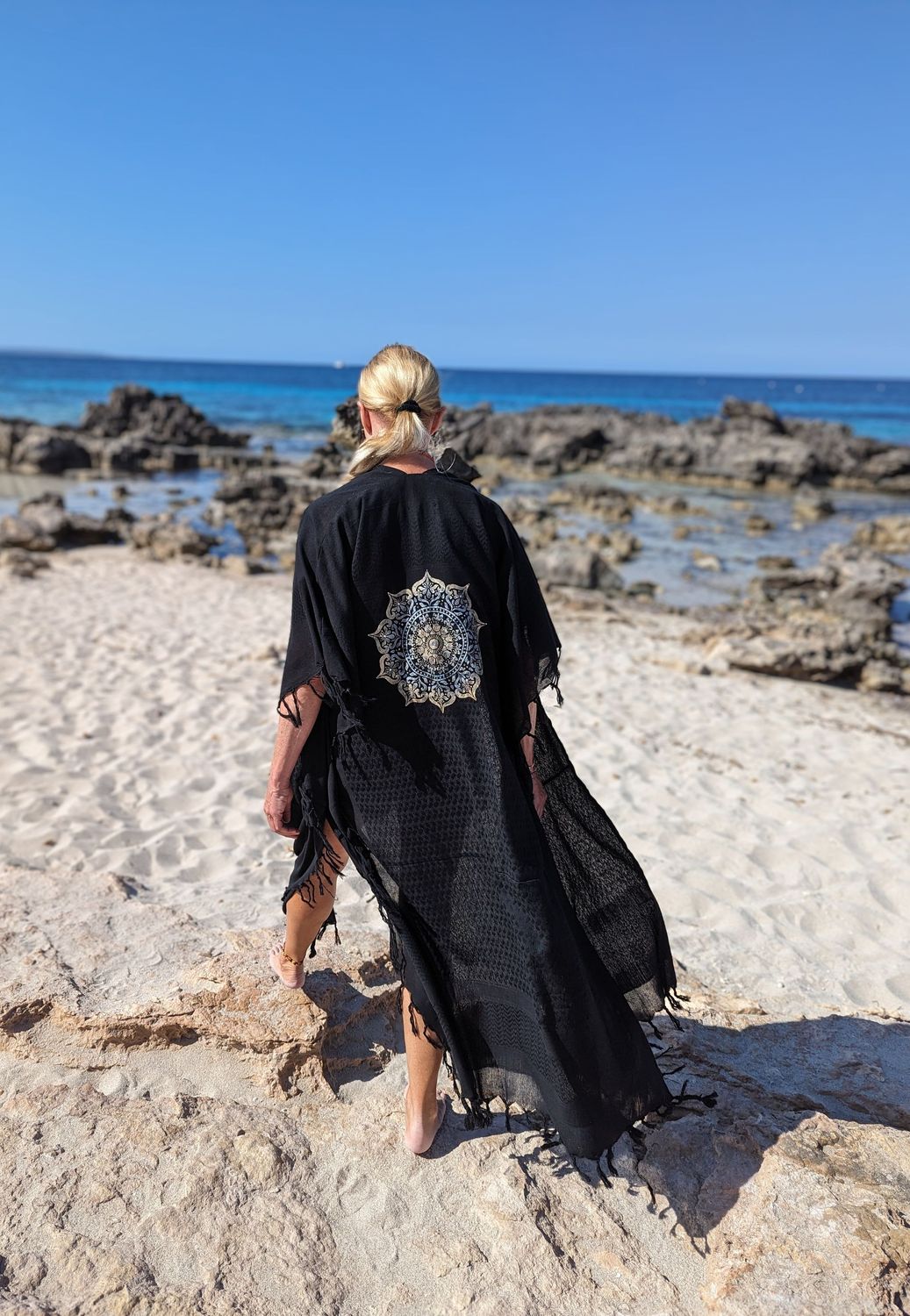 Kimono MANDALA Flower silber/gold