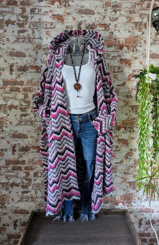 Oversize Strickmantel ZICKZACK